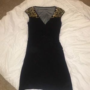 Ralph Lauren black and gold dress
